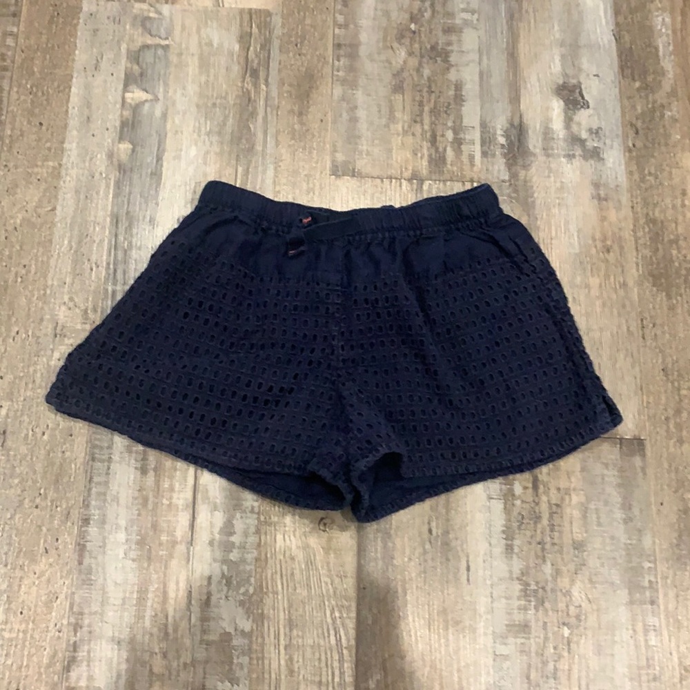 Navy elastic waist band girl shorts
